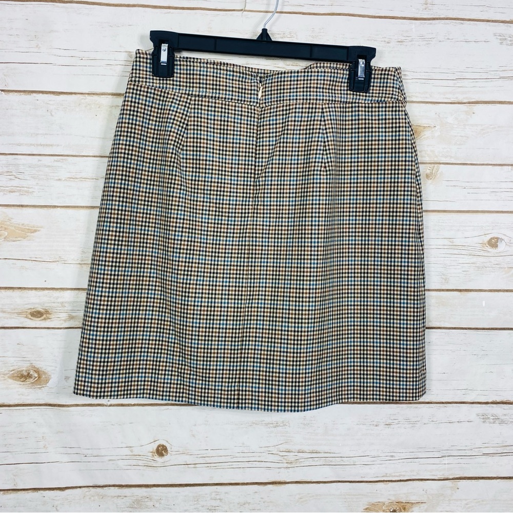LOFT‎ Women's Mini Skirt in Black and Tan Checkered